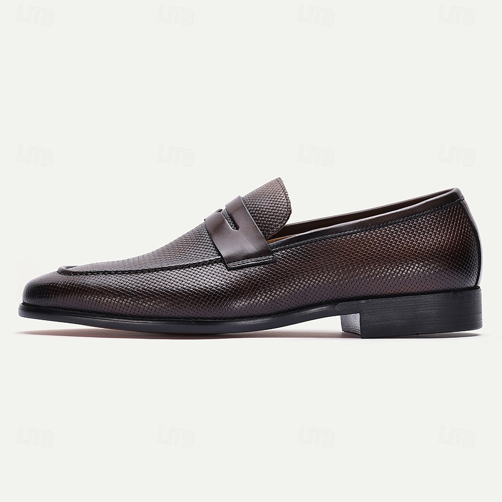 Homens Sapatos sociais Sapatos de vestir Mocassins Clássicos Caminhada Casual Couro Confortável Antiderrapante Mocassim Café de 2026 por $99.99 –P3