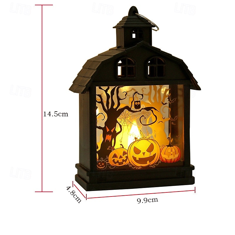 1 ks 14,5 * 9,9 cm halloweenská LED elektronická svíčka, větrná lucerna, dýně, čarodějnice, lebka, strašák, vnitřní a venkovní restaurace, ložnice, halloweenská festivalová atmosféra, dekorativní 2025 - $4.99 –P14