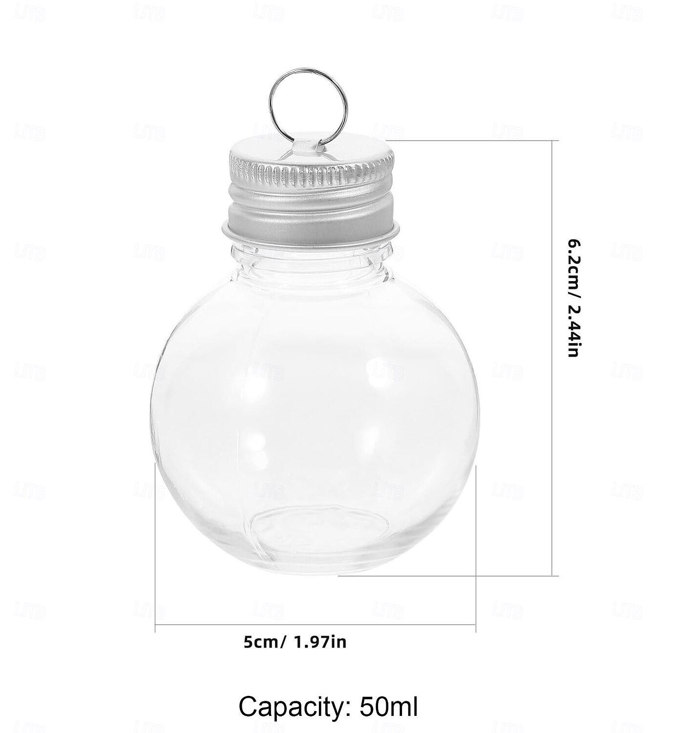 Lot de 10 boules d'alcool de Noël transparentes de 50 ml/100 ml, ornements à remplir pour sapin de Noël avec pendentif en argent et en or, boules d'alcool suspendues pour bricolage, décoration de fête de 2025 ? $9.49 –P16