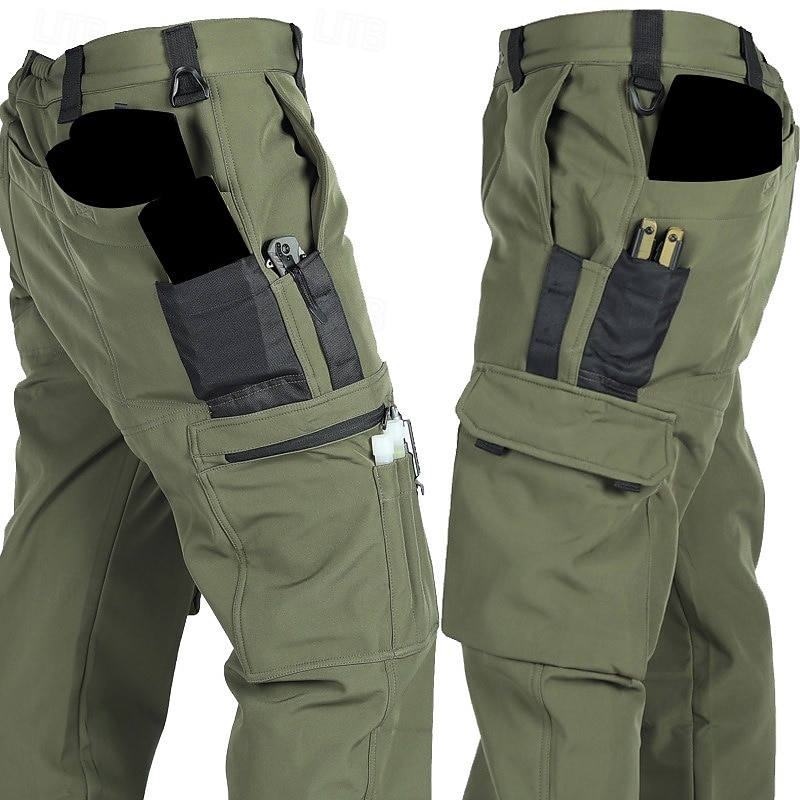 Hombre Pantalones cargo Pantalones de lana Pantalones tácticos Pantalones Botones Multi bolsillo Plano Listo para vestir Templado Exterior Diario Acampada y Senderismo Moda Clásico Verde Trébol Caqui 2026 - $37.99 –P6