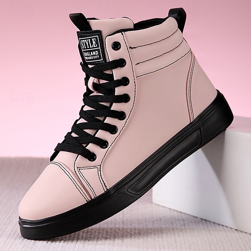 Men's Green Faux Leather High-Top Sneakers with Black Sole, Fashion Lace-Up Casual Shoes for Streetwear, Parties and Daily Wear 2025 - $46.99 –P4