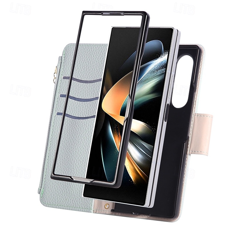телефон Кейс для Назначение SSamsung Galaxy Z-образный сгиб 7 Z-сгиб 6 Z Fold 5 Z Fold 4 Кейс на заднюю панель с ремешком Откидная подножка Разъем для карты Ретро ТПУ Кожа PU 2025 - $17.99 –P3