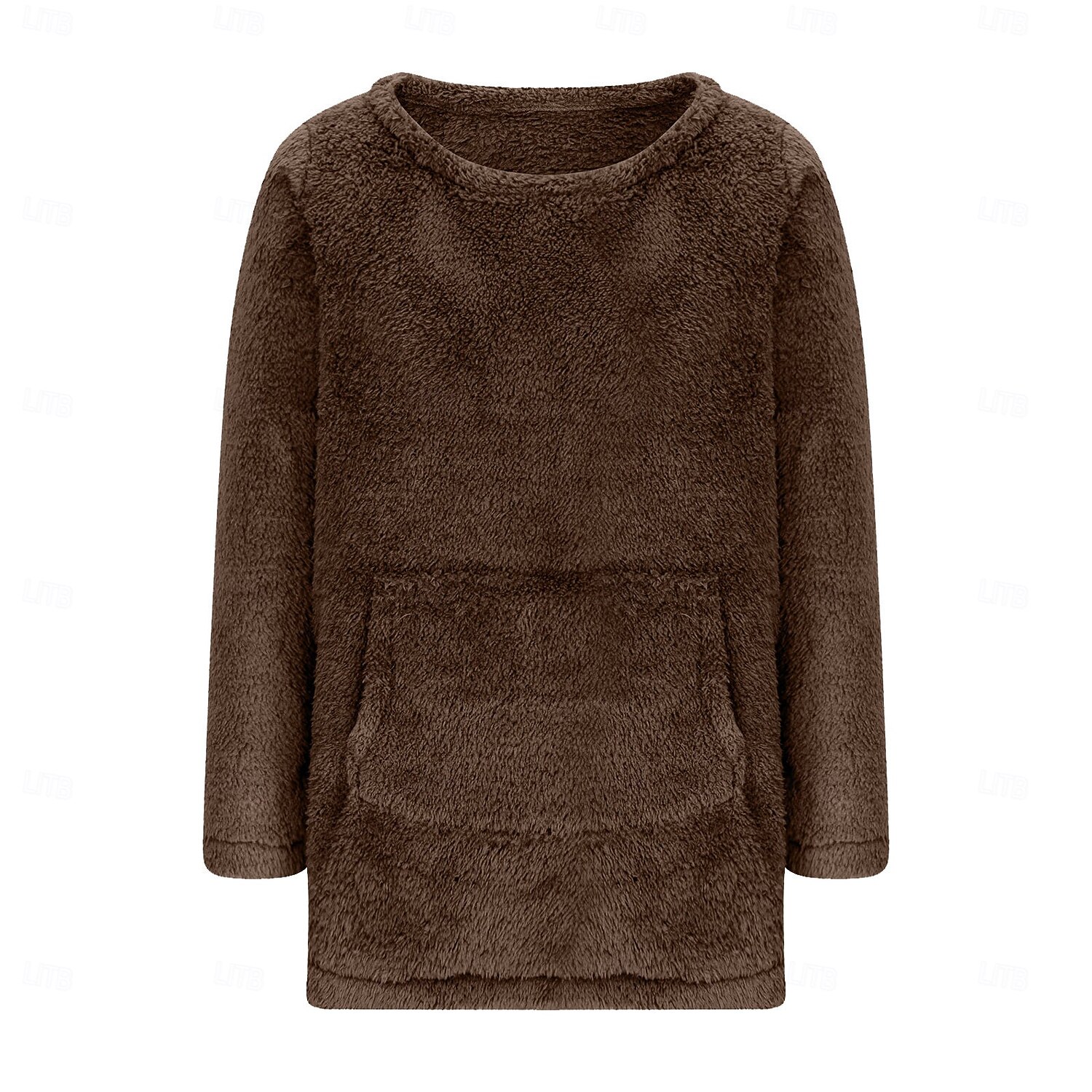 Pentru femei Hanorac pulover Cald Drăguţ Teddy Manșon Lung Rotund Topuri lungi Maroniu Roz Îmbujorat Mov Kaki Gri Primăvară Toamnă Iarnă Primăvară, toamnă, iarnă, vară 2025 - $21.99 –P9