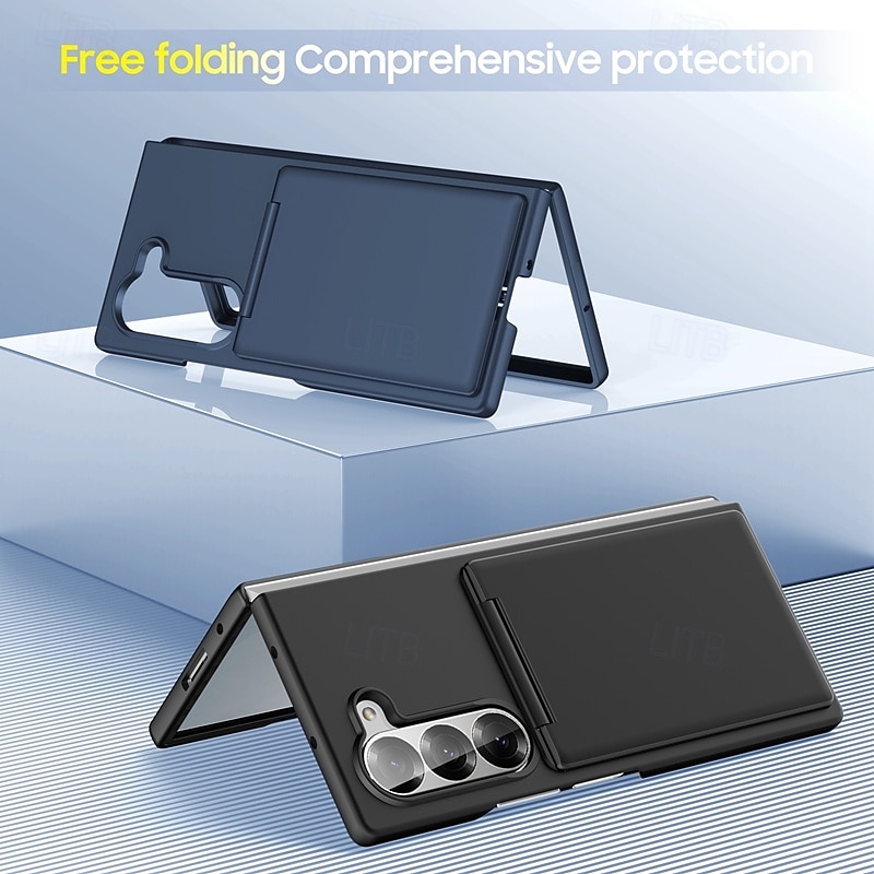Phone Case For Samsung Galaxy Z Fold 7 Z Fold 6 Z Fold 5 Back Cover Kickstand Card Slot Shockproof Retro PC 2026 - $14.99 –P4