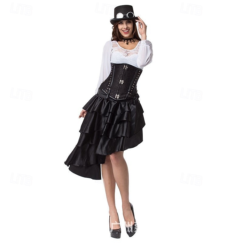 Retró Punk és gótika Steampunk Szoknya Gót lány Fodros Jelmez Női Fantasy Steampunk Álarcos mulatság Alkalmi / Napi Felnőttek Szoknya Minden évszak 2025 - $38.99 –P11