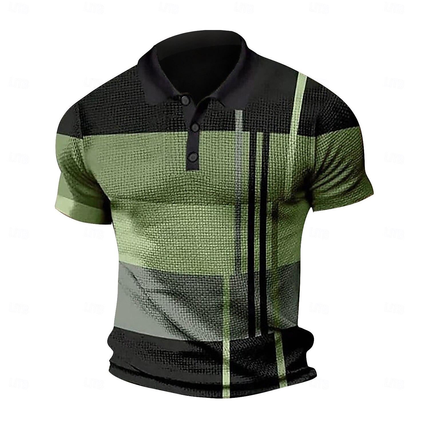 Homme Polo gaufré Tee Shirt Golf Casual Rendez-vous Revers Manches courtes Mode Plaid / Rayé / Chevron Imprimer Eté Dry-Fit Jaune Rose Claire Rouge Bleu Violet Claire Orange Polo gaufré de 2025 ? $18.99 –P5