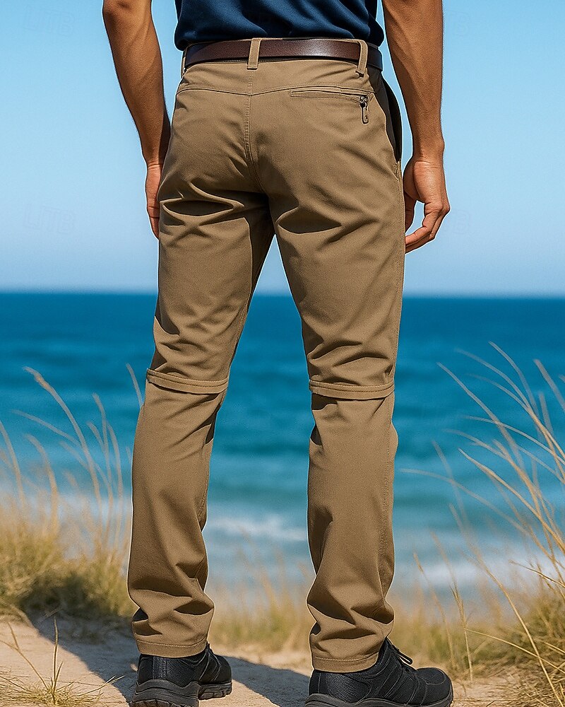 Муж. Брюки-трансформеры Штаны для туризма и прогулок Штаны софтшелл Весна Осень На открытом воздухе Стандартный Водонепроницаемость С защитой от ветра Нижняя часть Карман Темно-серый Черный 2026 - $39.99 –P4