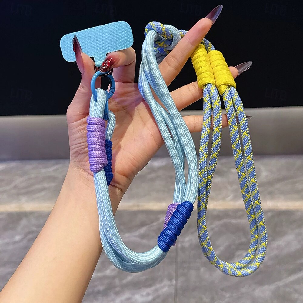 Nova corda longa, elegante e versátil para pendurar telefone, corda diagonal colorida com emenda dupla de dopamina, corda longa de emenda transversal de 2025 por $9.99 –P6