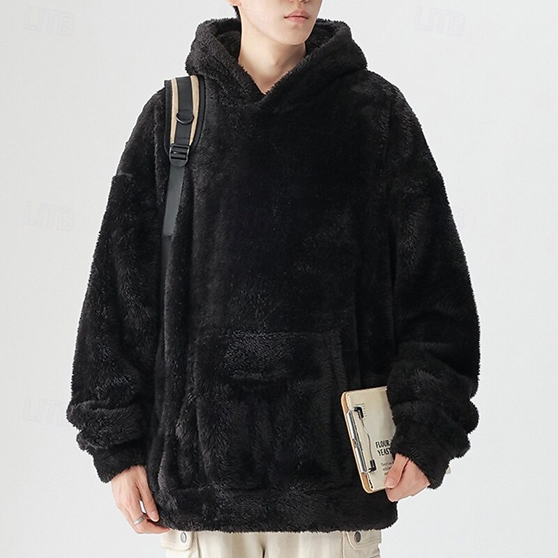 Per uomo Felpa in pile Felpa con cappuccio in pile Felpa termica Manica Lunga Con Cappuccio Top Esterno Calore Termico Inverno Poliestere Grigio scuro Nero Bianco Tennis Allenamento Corsa del 2025 a $38.99 –P1