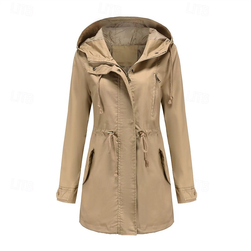 Femmes Veste Décontractée Chaud Confortable Fermeture éclair Avec Poches Mode Extérieur Uni Sortir Week-end Fermeture éclair Régulier À capuche Coupe régulière manche longue Vêtements d'extérieur de 2025 ? $35.99 –P7