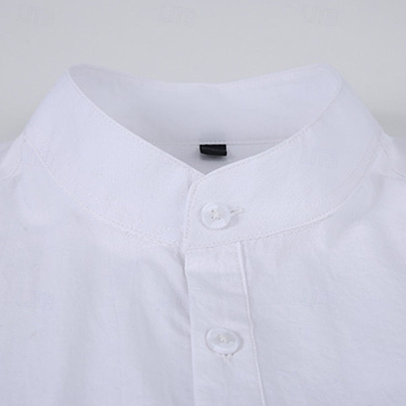 Per uomo Camicia Camicia con colletto alla coreana Camicia popover Camicia casual Nero Bianco Giallo Rosso Blu marino Manica Lunga Semplice Henley Quotidiano Uscire Tasca Frontale Abbigliamento del 2025 a $23.99 –P7