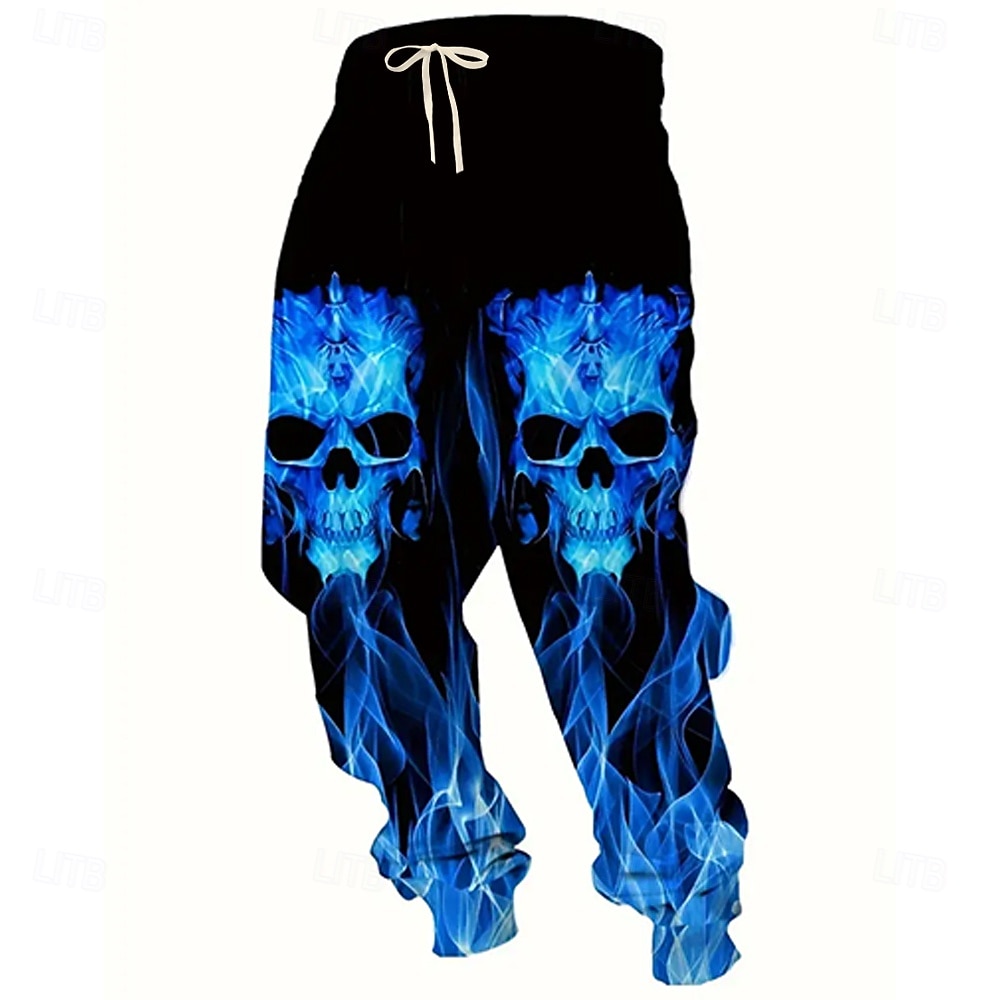 Pantaloni Sportivi Costumi Teschi da Uomo Joggers Pantaloni Vita Media elastica Casual Jogging Abbigliamento da Strada Allenamento Pantaloni Sportivi con Tasche Primavera Autunno 3D Stampati Neri del 2026 a $24.99 –P2