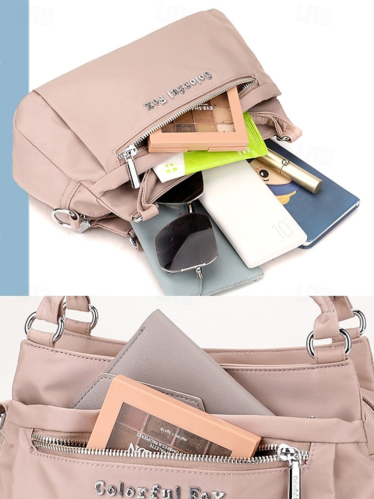Women's large capacity multi-compartment storage lightweight waterproof nylon crossbody bag with adjustable shoulder strap, Casual style, Suitable for daily use and going out 2026 - $24.99 –P8