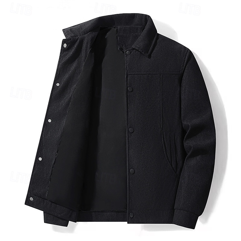 Per uomo Giacca Leggera Giacca in Velluto a Coste Giacca Casual Vacanza Quotidiano Caldo Tasca Primavera Autunno Semplice Moda Classico Bavero Regolare Nero Cachi Verde militare Beige Giacca del 2025 a $37.99 –P9