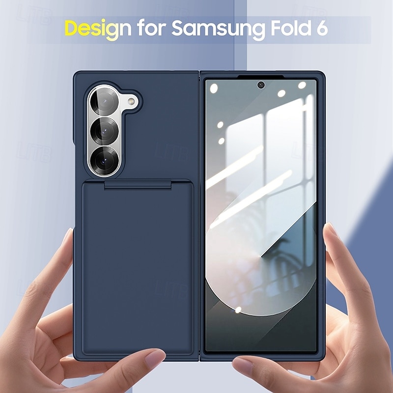 Phone Case For Samsung Galaxy Z Fold 7 Z Fold 6 Z Fold 5 Back Cover Kickstand Card Slot Shockproof Retro PC 2026 - $14.99 –P3