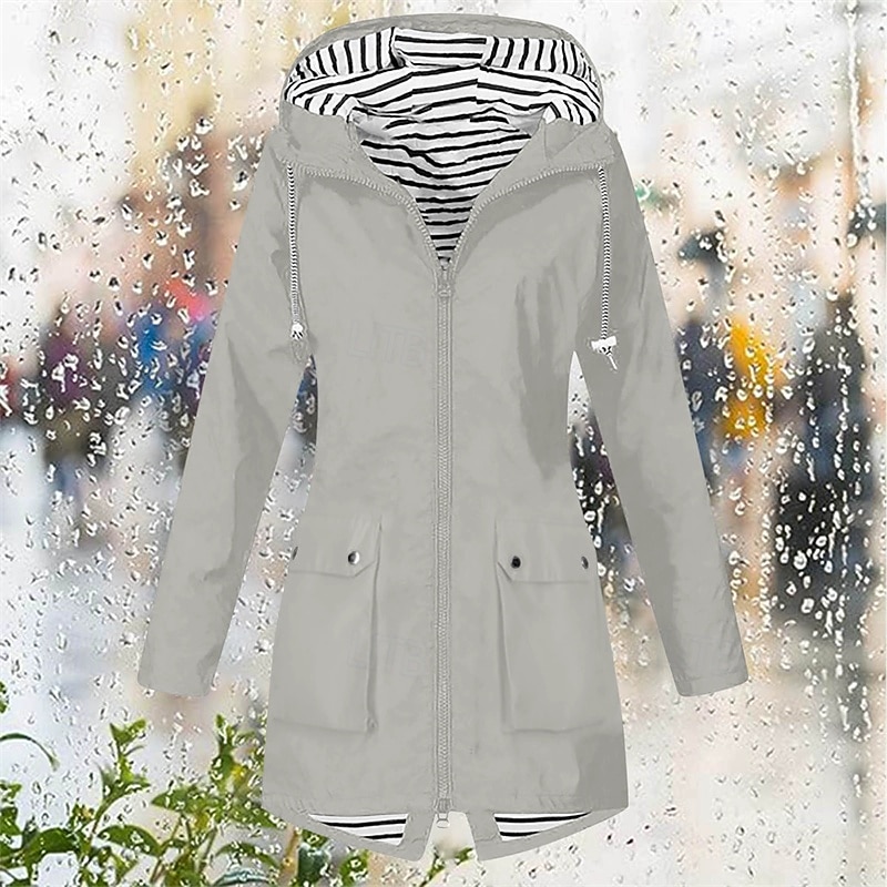 Femmes Trench Chaud Confortable Fermeture éclair Avec Poches Mode Extérieur Uni Sortir Week-end Fermeture éclair Régulier À capuche Coupe régulière manche longue Vêtements d'extérieur Jaune Rose de 2025 ? $28.99 –P9