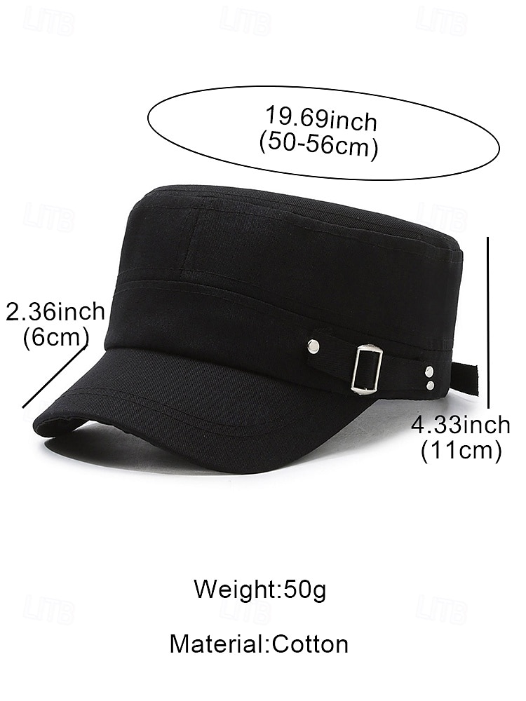 Men's Cotton Military-Style Cap with Adjustable Buckle – Casual and Stylish Hat for Everyday Wear, Outdoor Activities and Street Fashion 2026 - $9.99 –P9