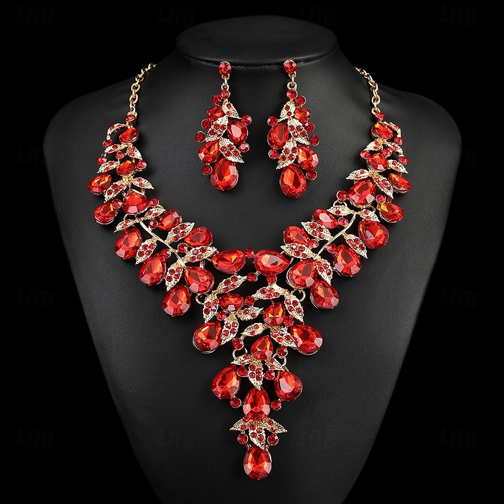 Parure de bijoux 2 Chrome Boucles d'oreilles Collier Femmes Élégant ancien Mode Le style rétro Classique Parure de Bijoux Pour Mariage Soirée robe demoiselle d honneur de 2025 ? $29.99 –P9