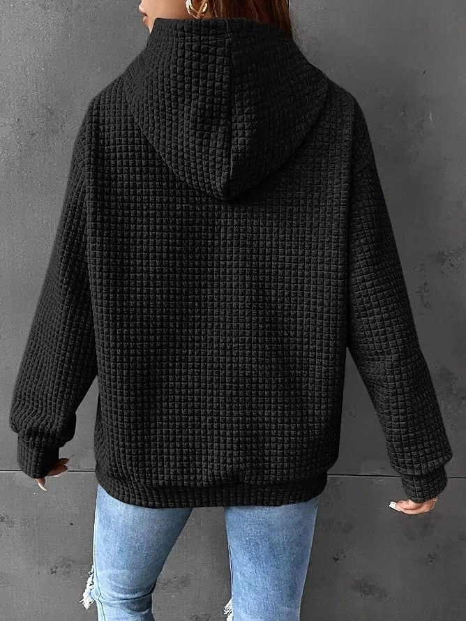 Per donna Felpa con cappuccio Casual Comodo Manica Lunga Con Cappuccio Top Regolari Casuale Tasca Frontale Marrone rossastro Nero Bianco Giallo Rosa Autunno Inverno del 2025 a $25.99 –P4