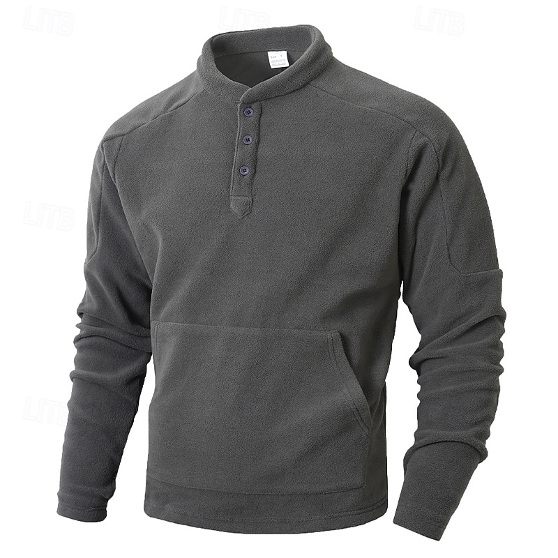 Per uomo Maglia Felpa in pile Felpa con cappuccio abbottonata Nero Verde scuro Cachi Caffè Grigio Colletto Mao Semplice Patchwork Sport & Outdoor Casuale Quotidiano Streetwear Cool Abbigliamento del 2025 a $27.99 –P2