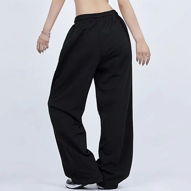 Per donna Pantaloni a gamba larga Pantaloni sportivi della tuta Pantaloni sportivi da salotto Tasca Vita Alta Pantaloni Palestra Athleisure Allenamento Primavera Autunno Di tendenza All'aperto del 2026 a $17.99 –P5