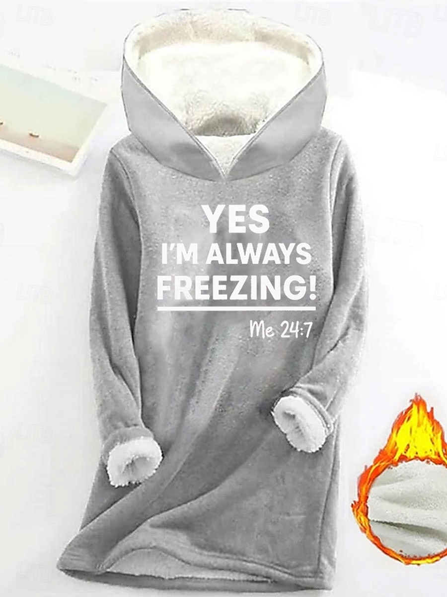 Naisten Pullover-huppari Kuvitettu Kirjain Vapaa-aika Comfrt Pitkähihainen Hupullinen Pitkät topit Katu Arkikäyttö Kausaliteetti Painettu Punastuvan vaaleanpunainen Sininen Harmaa Syksy Talvi 2025 - $28.99 –P2