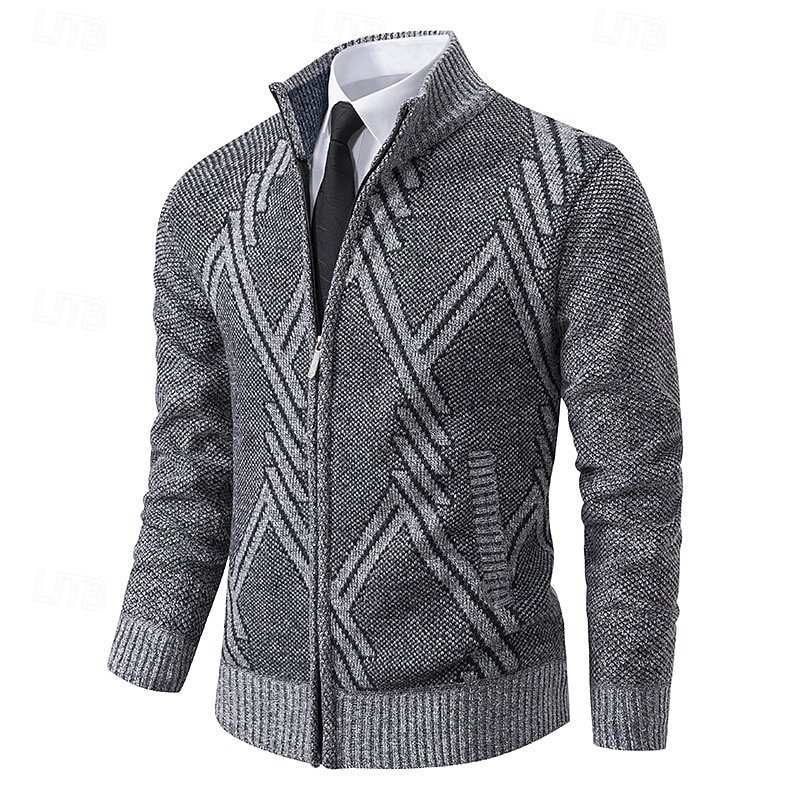 Herren Pullover Kleid Pullover Strickjacke Reißverschluss-Pullover Strickpullover Gerippt Stricken Normale Oberteile Gestrickt Gerippt Einfach Rollkragen Mode Schals Formell Geschäft Bekleidung 2025 - $29.99 –P3