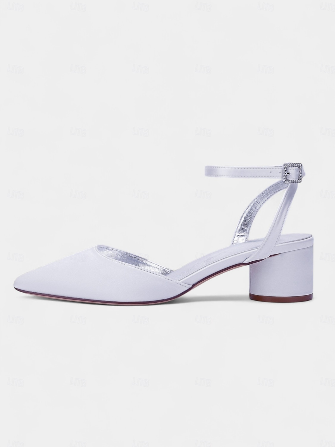 scarpe da damigella color carne per donna – scarpe da sposa con tacco basso a blocco, punta a punta, cinturino alla caviglia, eleganti décolleté da sposa del 2026 a $64.99 –P1