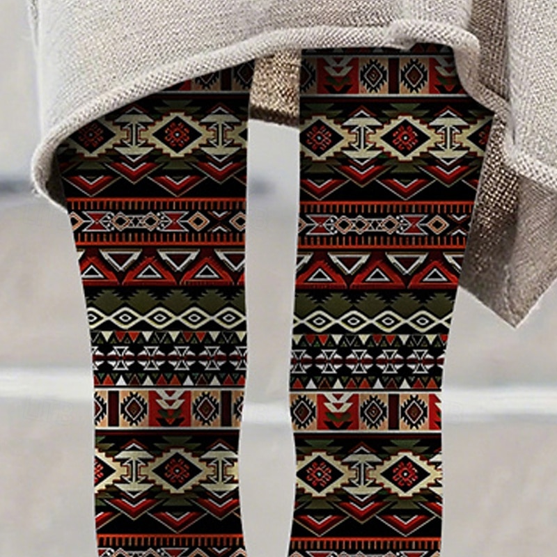 Per donna Pantaloni Leggings Casual Boho Lunghezza intera Vita Alta Geometrico Elastico in vita Stampato Traspirabilità Confortevole Elasticizzato Vacanza Streetwear Abbigliamento quotidiano Rosso del 2025 a $17.99 –P4