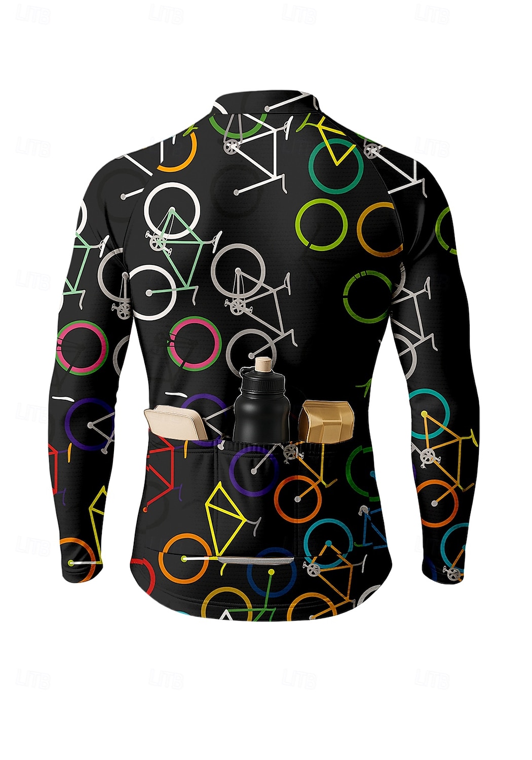 Hombre Tops Maillot de Ciclismo Graphic Geométrico Bicicleta Manga Larga Bicicleta Maillot Camiseta con 3 bolsillos traseros Sol Protección Solar Filtro Solar Secado rápido Deportes Negro Ropa 2025 - $34.99 –P2