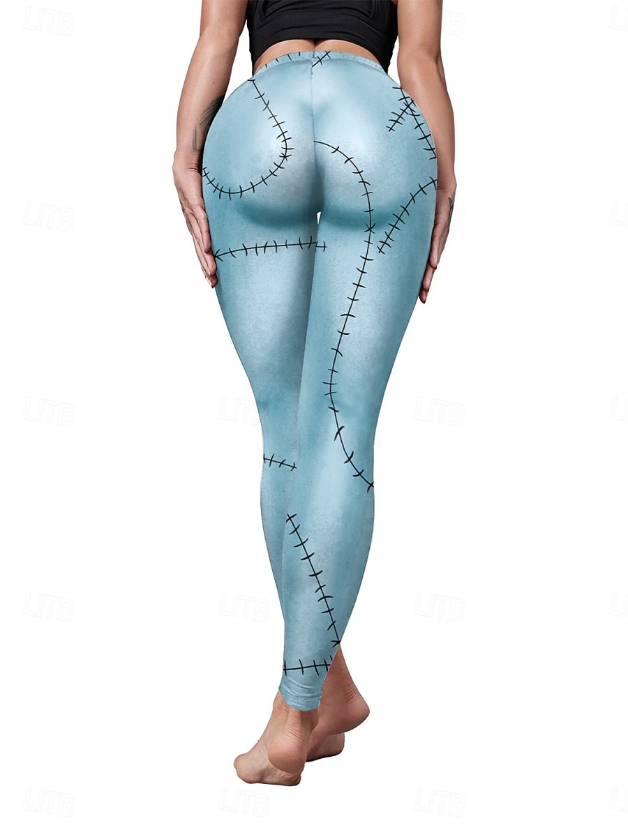 női harisnyanadrágok leggings kidörzsölődésgátló rövidnadrágok punk hétköznapi teljes hosszúságú magas derekú grafikus nyomtatás magas derekú kényelem légáteresztő nagy rugalmasságú mindennapi ünnep fesztivál fekete királykék kék 2025 - $19.99 –P2
