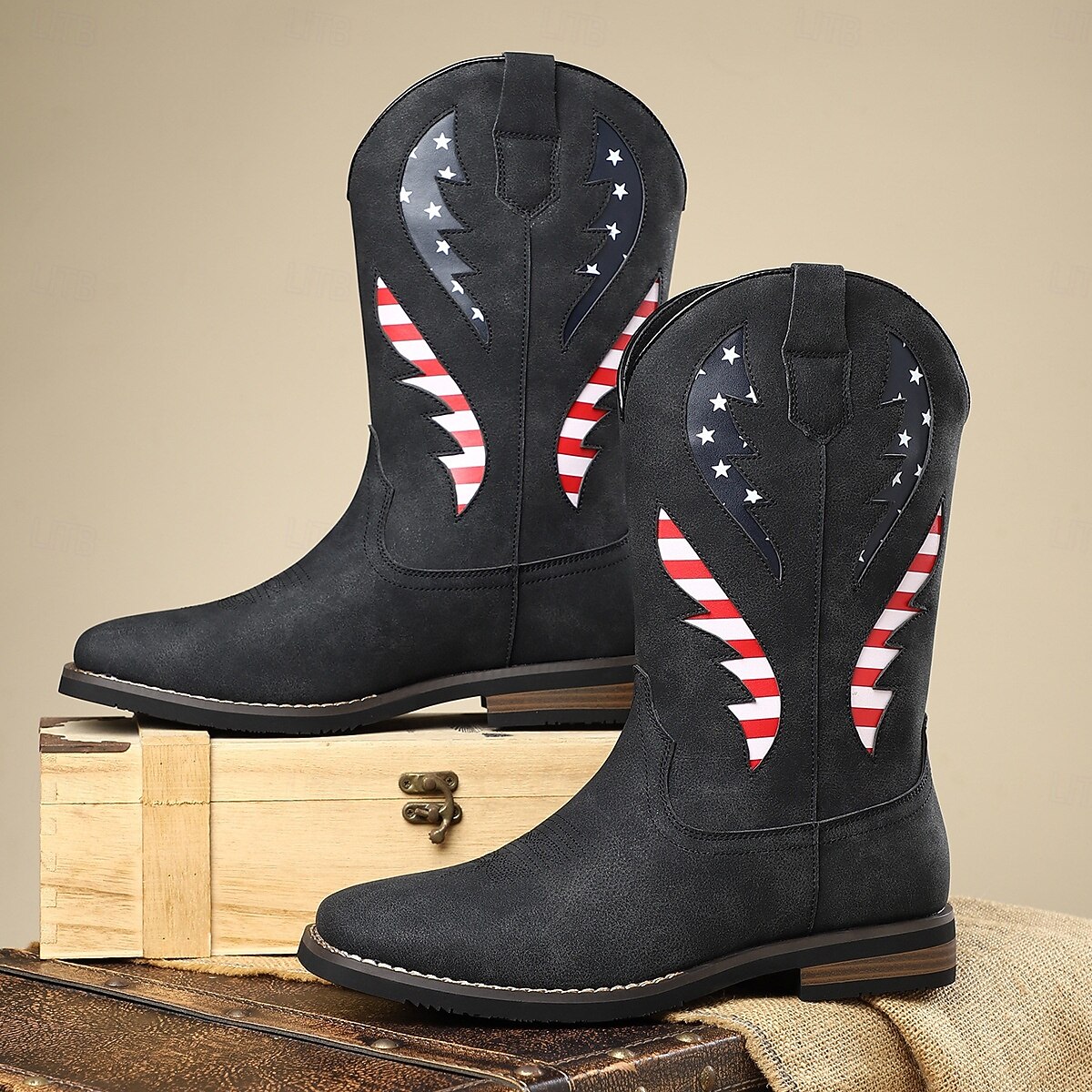 Per uomo Stivali Stivali da Cowboy Retrò Camminata Vintage Casual All'aperto Quotidiano Pelle PU Camoscio Confortevole Antiscivolo Caldo Stivali a Metà Polpaccio Slip-on Nero Marrone Cachi Estate del 2026 a $64.99 –P5