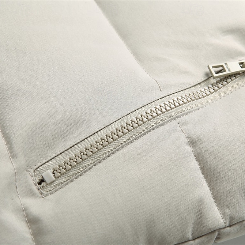 Pánské Puffer Vesta Kamizelka Vesta Dovolená Denní Rande Módní Na běžné nošení Zima Kapsy Polyester Zahřívací Pohodlné Pevná barva Zip Kapuce Běžný Černá Vodní modrá Tmavě šedá Béžová Vesta 2025 - $36.99 –P6