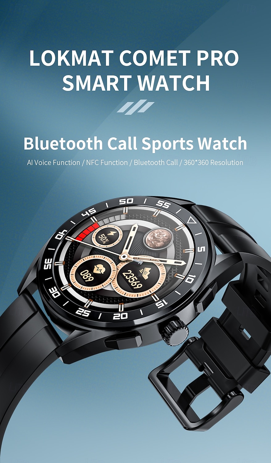 LOKMAT COMET PRO Smart Watch 1.32 inch Smartwatch Fitness Running Watch Bluetooth Pedometer Call Reminder Activity Tracker Compatible with Android iOS Women Men Long Standby Hands-Free Calls Media 2025 - $37.99 –P1