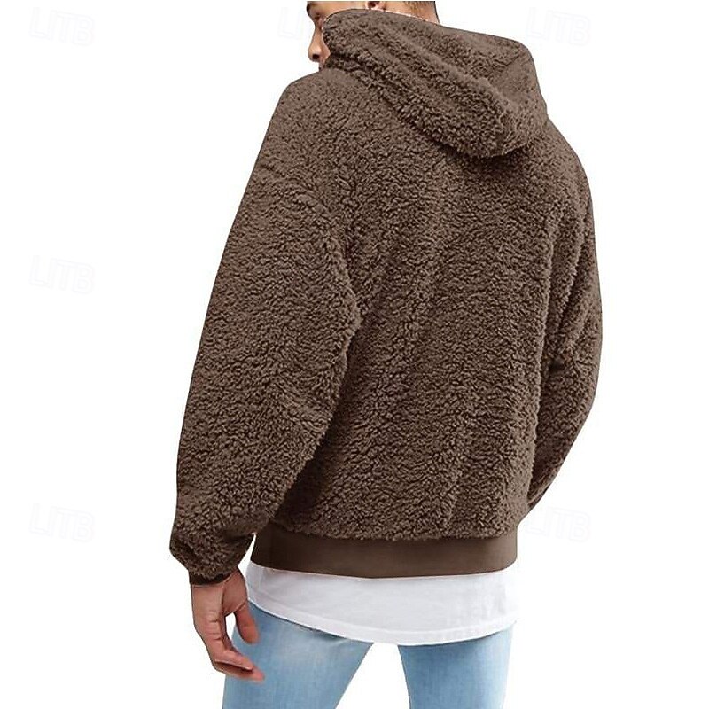 Homens Moletom Moletom de lã Preto Rosa Verde Café Cinzento Com Capuz Tecido Com Cordão Bolsos Desportos e Ar livre Diário Feriado Poliéster Roupa de rua Básico Casual Outono Inverno Roupa Moletons de 2025 por $17.99 –P8