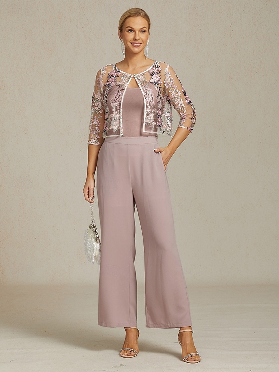 Dame Blonde topper Elegant Romantikk Crew-hals Blush Pink Sommer 2026 - $43.99 –P3