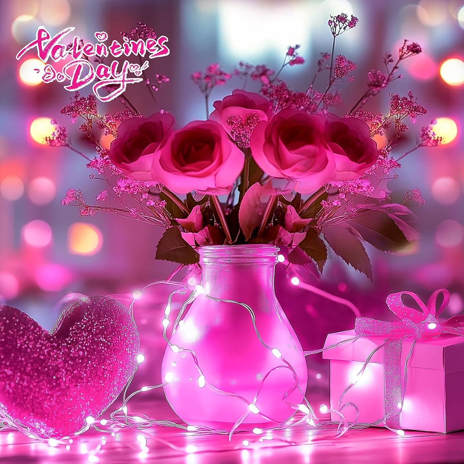 10 pezzi 5m/16,4ft 50 perline a led luci a stringa per Halloween Natale matrimonio San Valentino festa atmosfera interna ed esterna decorazione stringa di luci scatola batteria AAA funzione timer del 2025 a $23.99 –P8