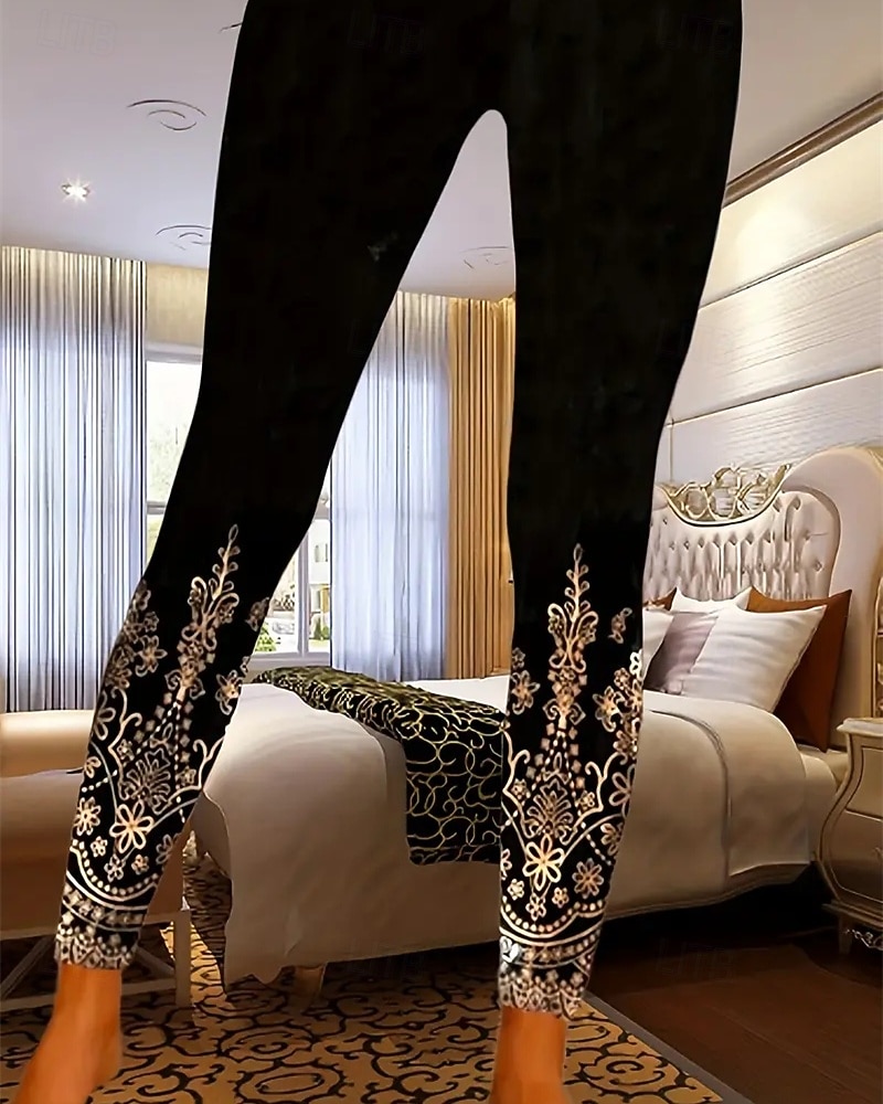 Per donna Pantaloni Leggings Leggings comodi Casual Boho Lunghezza intera Vita Alta Fiore Elastico in vita Stampato Traspirabilità Confortevole Elasticizzato Vacanza Streetwear Abbigliamento del 2025 a $17.99 –P1