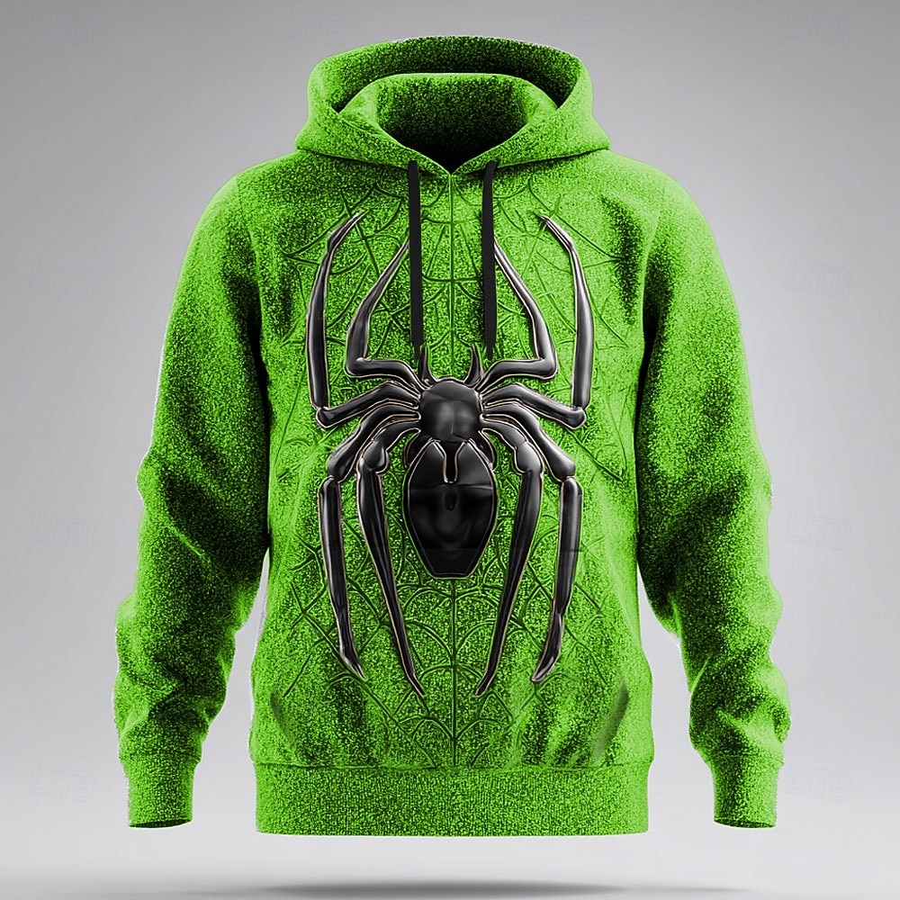 Miesten SPIDER 3D Huppari College Tyylikäs Juhla Pitkähihainen Tiukka pyöreä kaula-aukko Katuvaatteet Klubi Rubiini Purppura Apila Harmaa Kurenauha Syksy Talvi Suunnittelija S M L XL XXL XXXL 2026 - $28.99 –P4