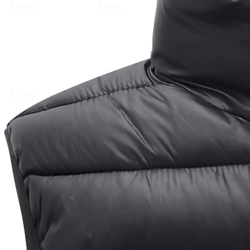 Pánské Puffer Vesta Kamizelka Vesta Dovolená Denní Rande Módní Na běžné nošení Podzim zima Kapsy Polyester Zahřívací Pohodlné Pevná barva Zip Stojáček Běžný Černá Rubínově červená Oranžová Tmavomodrá 2025 - $28.99 –P11