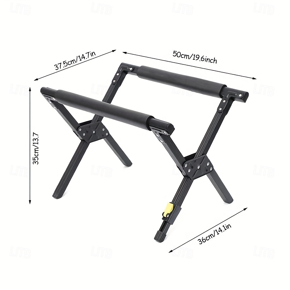 1 stk. sammenleggbar stativramme i aluminiumslegering - justerbar, bærbar utendørs campingstativ for grilling, fisking, bagasje &utstyr - lett og slitesterk design med solide, svarte ben, 2025 - $102.99 –P5