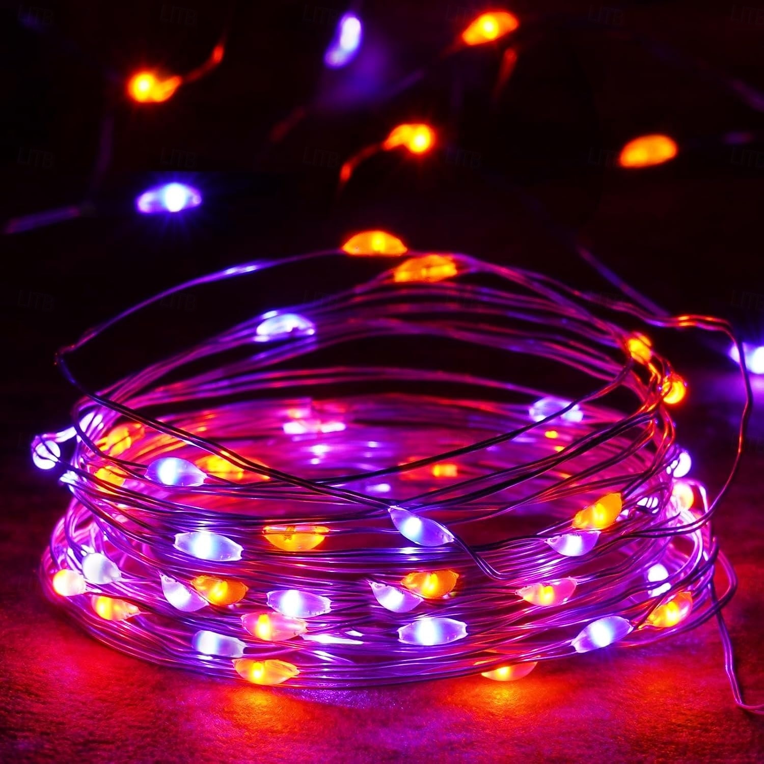 10 pezzi 5m/16,4ft 50 perline a led luci a stringa per Halloween Natale matrimonio San Valentino festa atmosfera interna ed esterna decorazione stringa di luci scatola batteria AAA funzione timer del 2025 a $23.99 –P1