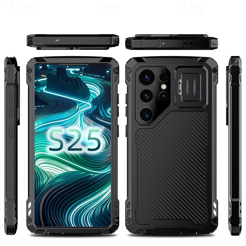 טלפון מגן עבור סמסונג גלקסי S25 Ultra S25 אדג' S24 Ultra S23 Ultra S22 אולטרה מארז ספיחה מגנטי תמיכה בטעינה אלחוטית עמיד בזעזועים רטרו שִׁריוֹן pet סגסוגת אלומיניום זכוכית משוריינת 2025 - $31.99 –P1