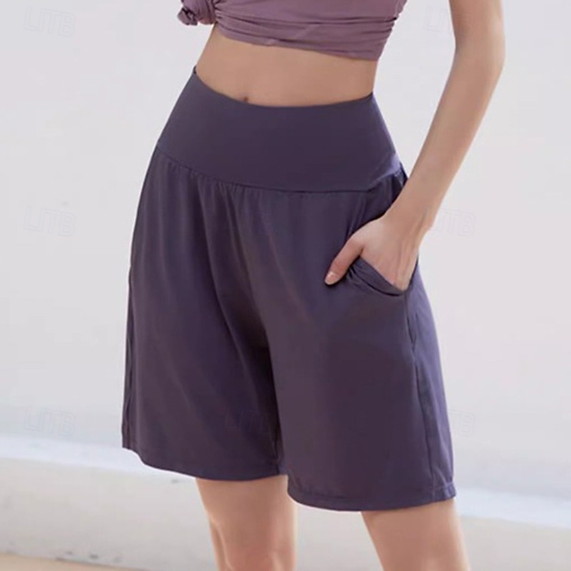 Mujer Ropa deportiva para hacer ejercicio Pantalones cortos deportivos Bolsillo con cremallera Alta cintura Gimnasio Corriendo Yoga Prendas de abajo Color sólido Negro Morado Deportes Ropa de Deporte 2026 - $10.49 –P2