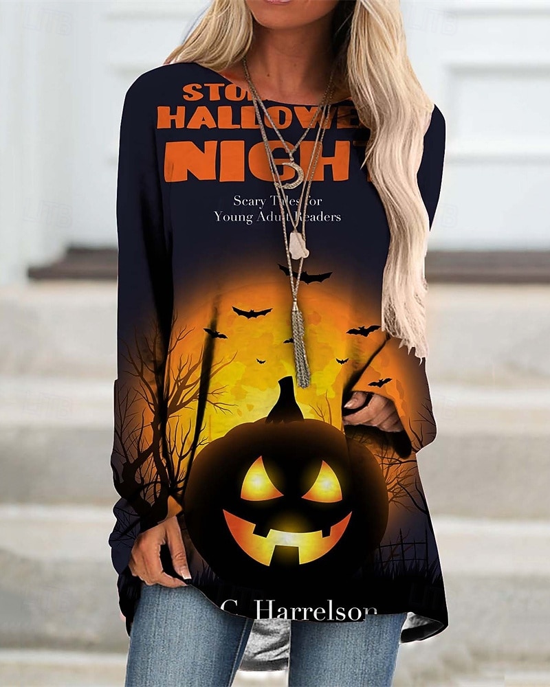 Pentru femei Rochie Mini Rochie hanorac Rochie casual Modă Modern În aer liber Halloween Zilnic Fit regulat Dovleac Manșon Lung Stil Nautic Negru Albastru piscină Mov Portocaliu Primăvară Toamnă 2025 - $19.99 –P6