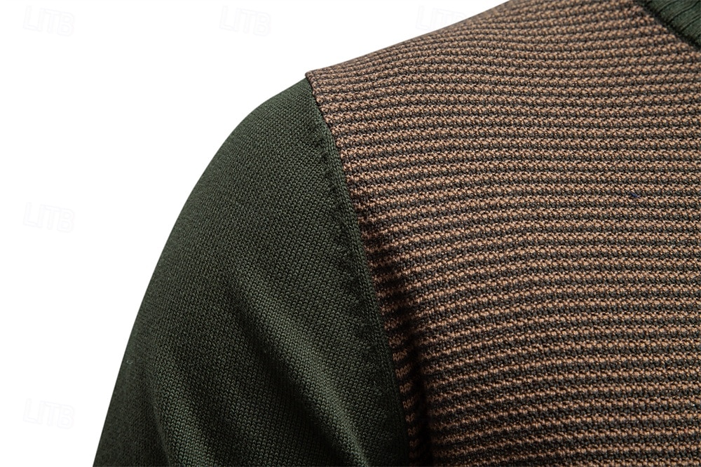 Herren Pullover Zopfmuster Stricken Normale Oberteile Halber Reißverschluss Farbblock Geometrisch Stehkragen Elegant Vintage Schule Urlaub Bekleidung Frühling Herbst Grün Armeegrün S M L 2026 - $53.99 –P22