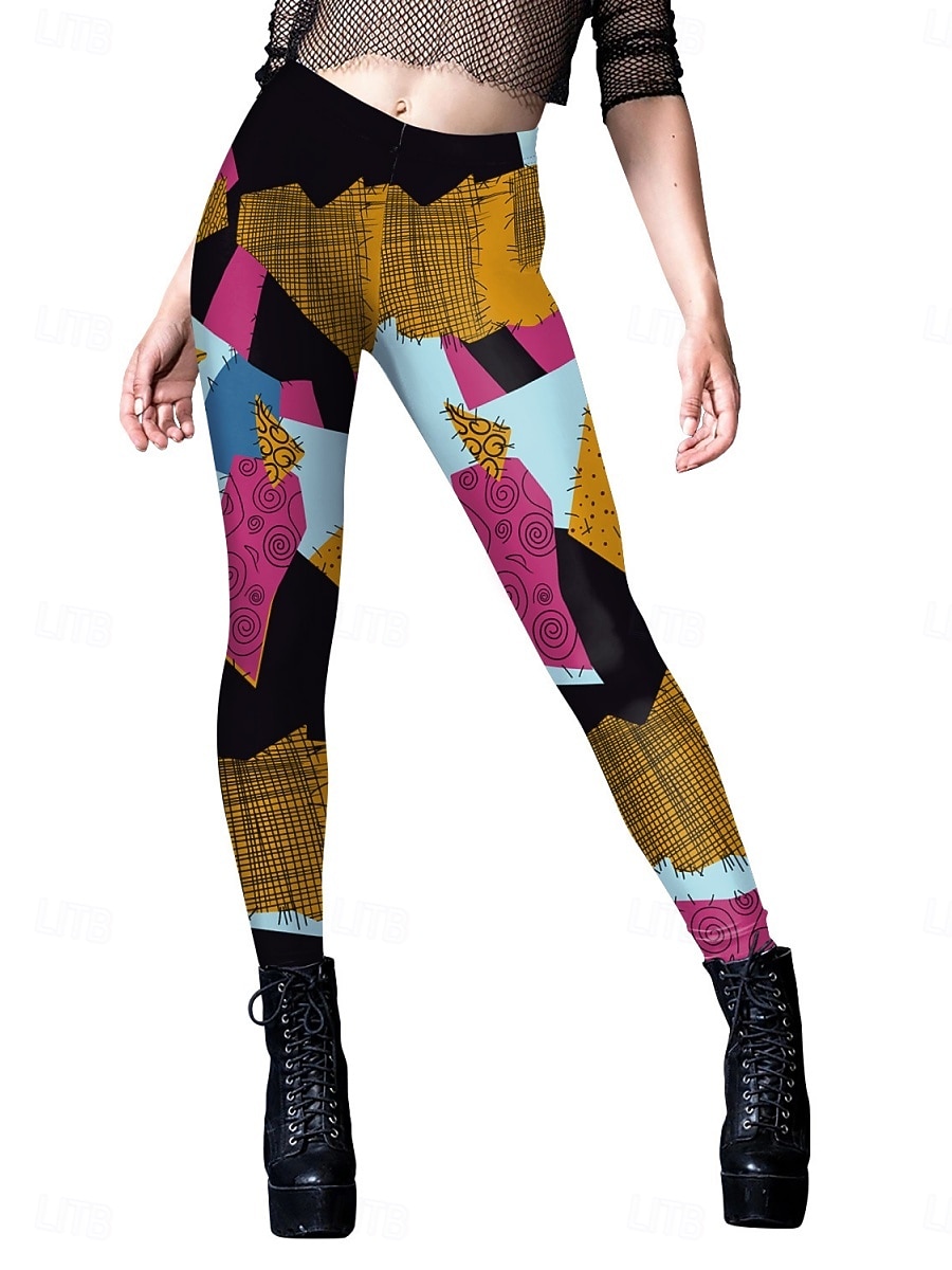 női harisnyanadrágok leggings kidörzsölődésgátló rövidnadrágok punk hétköznapi teljes hosszúságú magas derekú grafikus nyomtatás magas derekú kényelem légáteresztő nagy rugalmasságú mindennapi ünnep fesztivál fekete királykék kék 2025 - $19.99 –P7