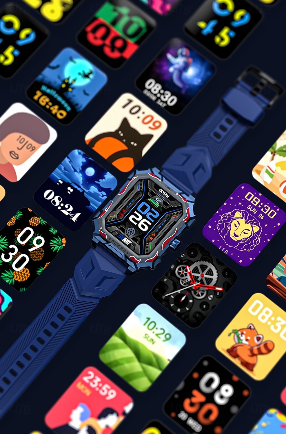 LOKMAT OCEAN MAX Slimme horloge 1.96 inch(es) Smart horloge Bluetooth Stappenteller Gespreksherinnering Activiteitentracker Compatibel met: Android iOS Dames Heren Lange stand-by Handsfree bellen 2025 - $45.99 –P8