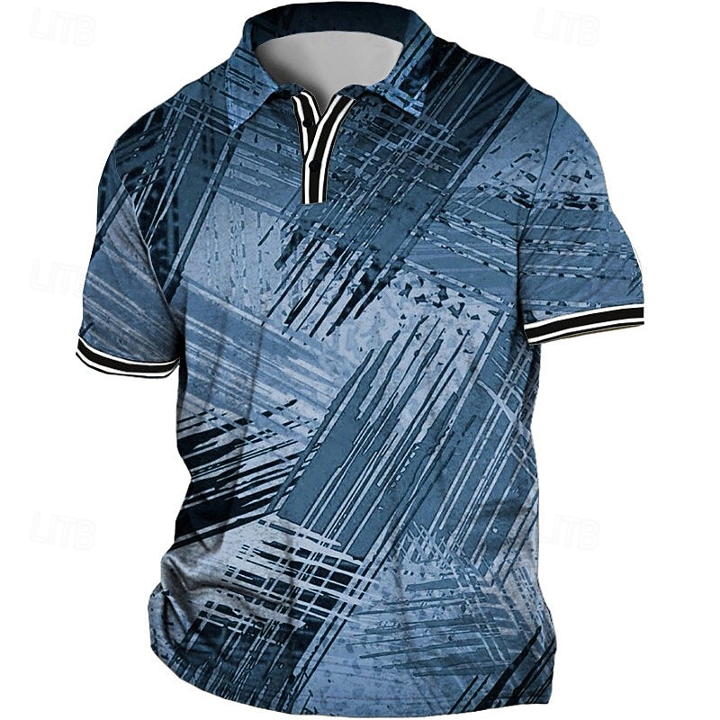 Homens Tamanho Grande Camiseta Polo Grande e Alto Estampas Abstratas Aberto para a Lateral Imprimir Manga Curta Primavera Verão Esportes Moda Roupa de rua Designer Ao ar livre Rua Blusas de 2026 por $21.99 –P4