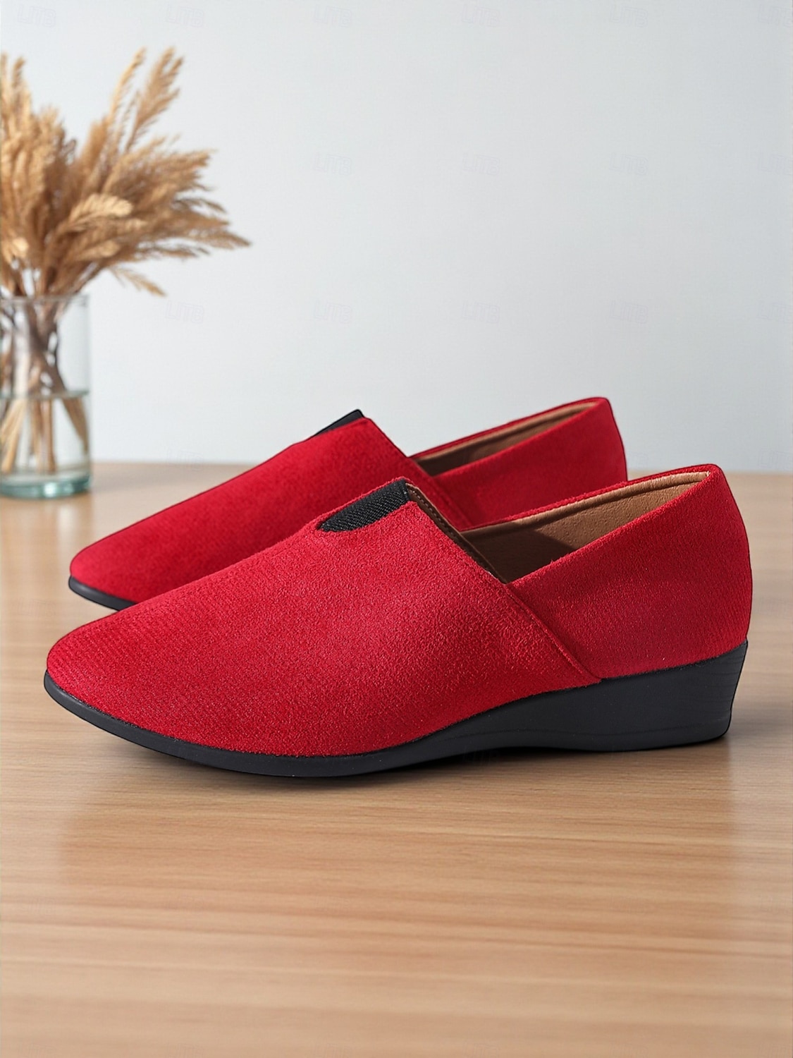 Rode instappers voor dames – lichtgewicht comfortloafers voor dagelijks gebruik, kerst, winkelen en reizen 2026 - $18.99 –P1